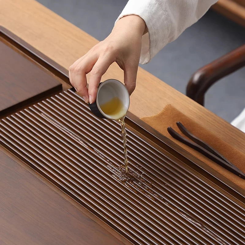 Tea Tray Household Solid Wood Tea Brewing Table Light Luxury High-End Tea Tray Kung Fu Tea Set Office Desk Wooden Tray