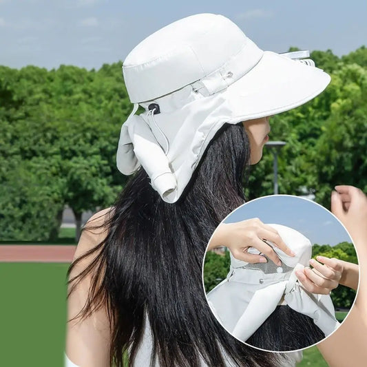 Portable Solar Fan Fisherman Hat With USB Charging