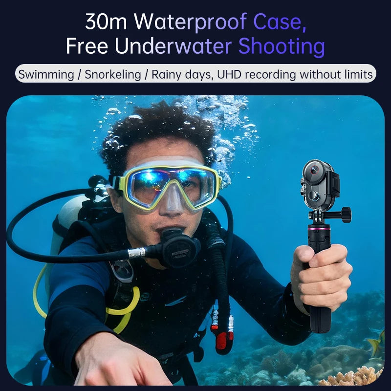 4K WiFi Thumb Action Camera 6-Axis EIS Waterproof Mini Body Cam with Charging Dock