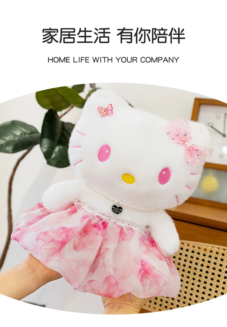 Cute Blue Pink Cat Character Plush Stuffed Doll Toy