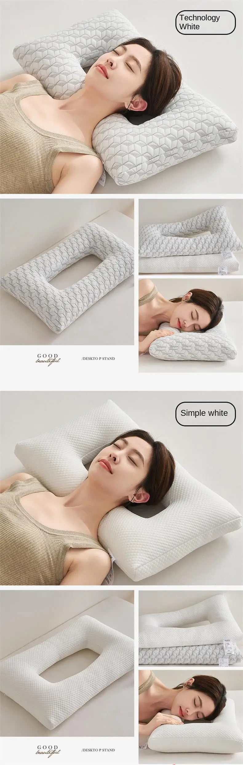 Ear protection pillow, side sleeping non pressure ear pillow, bedridden elderly pillow, ear piercing pillow, headphone pillow,