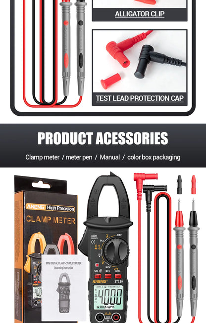 Smart Clamp Multimeter 600V Meter AC/DC Voltage Tester Ammeter Pliers Test Voltmeter Capacitance Ohm Current Tools