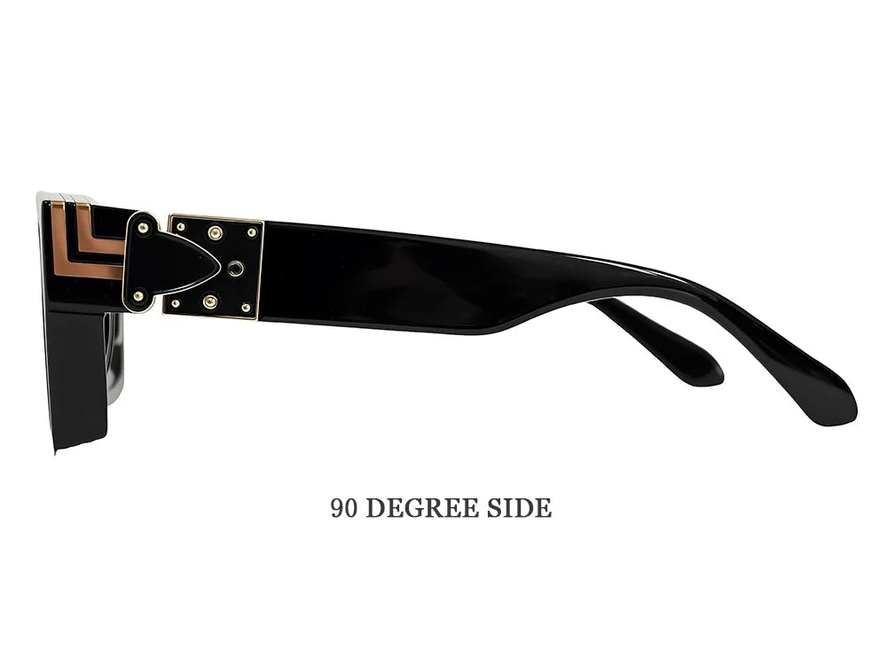 Vintage Square Thick Frame Sunglasses With UV400 Protection