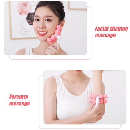 Y-shaped 8-bead massager Hand Held Massager Massager Roller for Hand Muscle Back Neck Foot Shoulder Leg Pain Relief Massage Tool