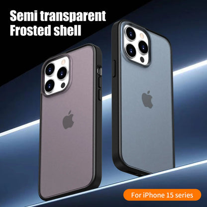 for iPhone 15 Case 15 Pro 15 Plus Case Frosted Matte Translucent Gasket Around Shockproof Cover for iPhone 15 Pro Max Case