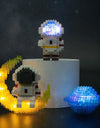Mini Micro Rocket Building Blocks Space Moon Satellite Astronaut Diamond Bricks Constructor Toys for Children Gifts LED Light