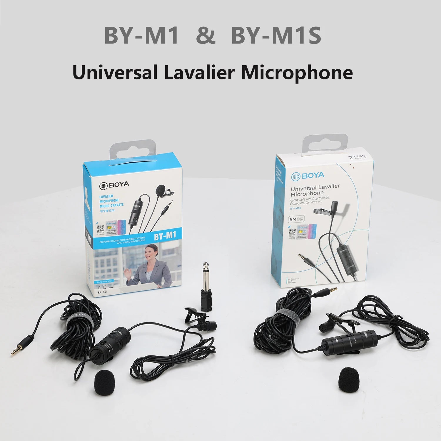 BY-M1 6m Professional Condenser Lavalier Lapel Microphone for PC Computer Laptop Smartphone iPhone DSLR Youtube Streaming
