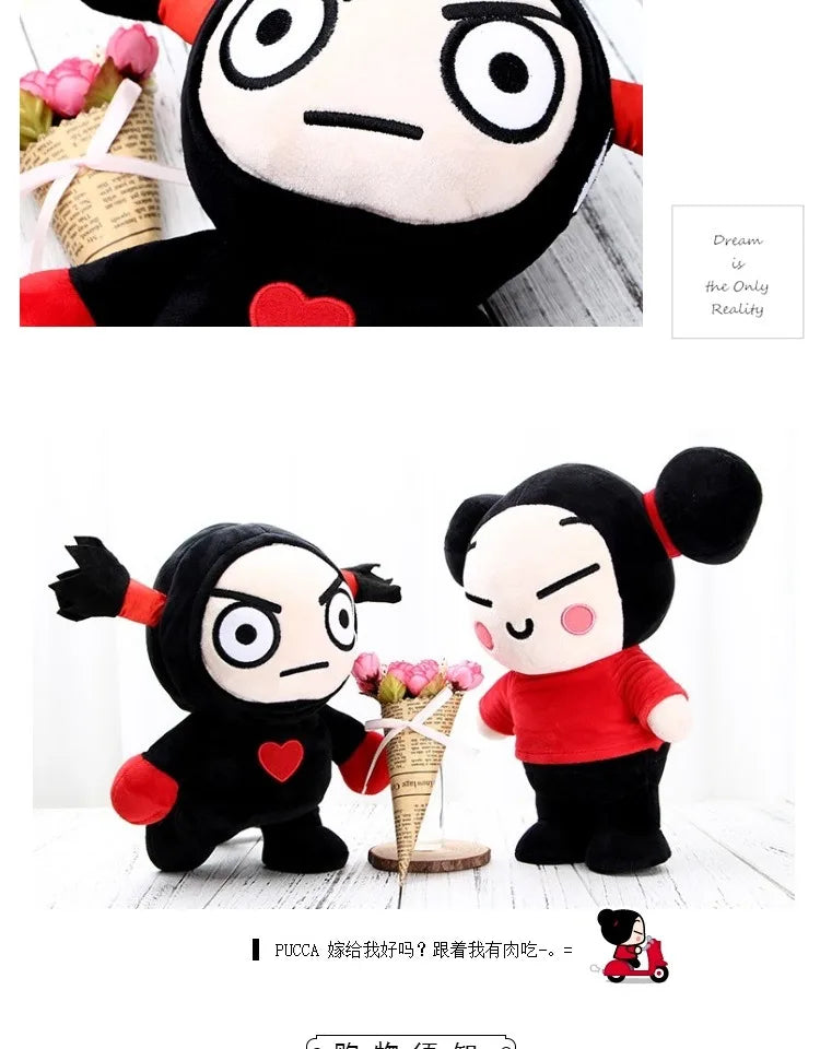 30cm Kawaii Pucca and Garu Plush Toys China Doll Cartoon Cute Soft Stuffed Dolls Figure Sleeping Pillow Children's Birthday Gift