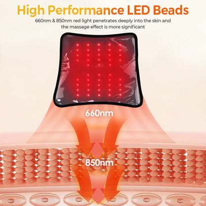 Multifunctional Red Light Massage Pad with Digital Display Controller LED Red Light Therapy Vibration Massage Relax Body