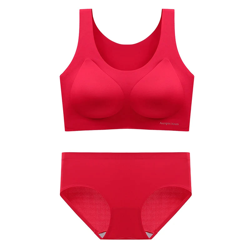 Women’s 2-Piece Seamless Bra & Panties Set – Soft, Wire-Free,