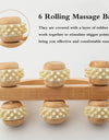 Handheld Massage Roller for Sore Muscle, Wood Therapy Massage Tools, Wooden Fascia Roller for Deep Tissue, Lymphatic Drainage