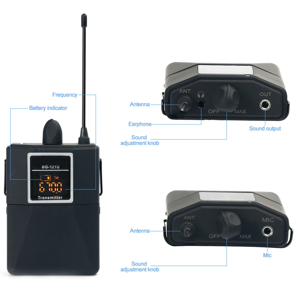 Wireless Lavalier Microphone System with Dual Transmitters for Smartphones Cameras and Live Streaming