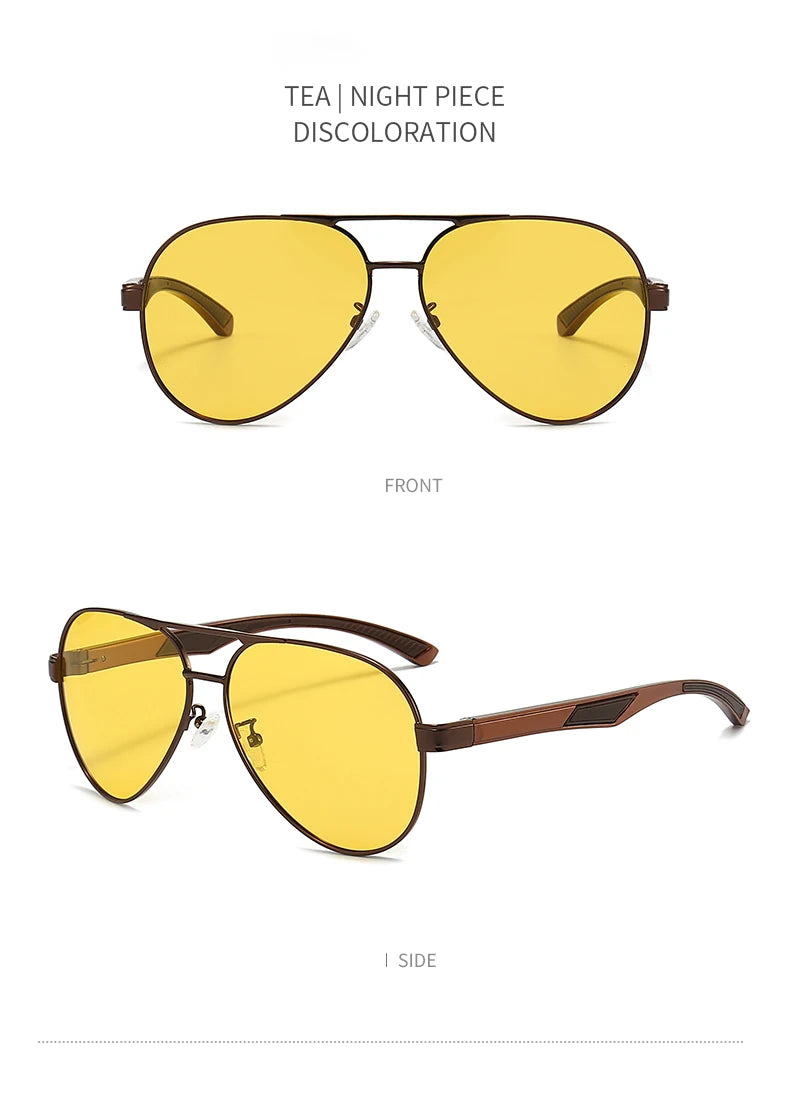 Pilot Photochromic Polarized UV400 Day Night Vision Driving Sunglasses for Men Women