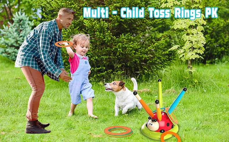 3 in 1 Ladybug Multifunction Exercise Machine Kids Jump Toss Toys Rocket Launcher Rope Sports Game Outdoor Educational Toy Gifts