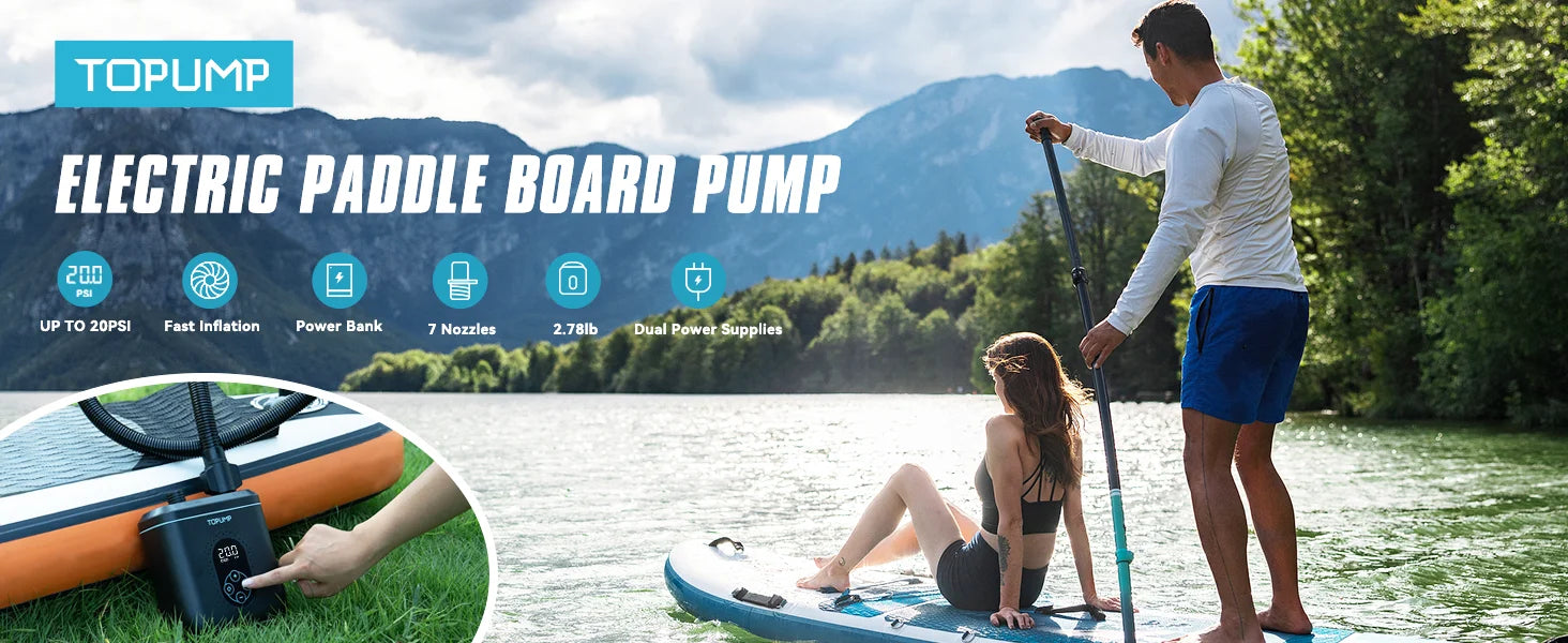 SUP Boat Accessories Inflatable Pump for Pvc Kayak Kite Wings 20PSI Rechargeable Inflate Deflate Stand Up Paddle Pump