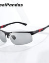 Aluminum Frame Polarized Sunglasses for Men Photochromic Day and Night Vision Driving Glasses