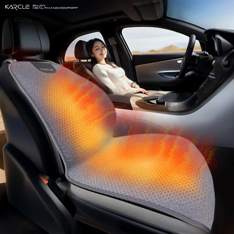 Heated Car Seat Cover Fleece Graphene Fast Car Seat Heater 12/24V Warm Plush Seat Protector Car Heating Mat Winter Seat Cushion