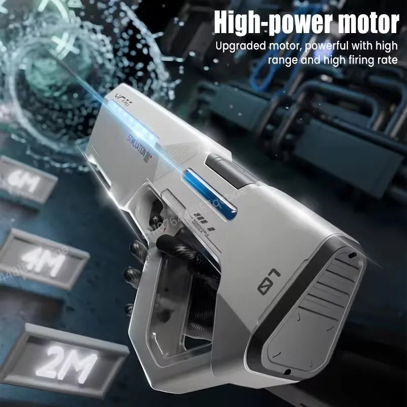 Electric Water Gun with Automatic Water Absorption – Powerful Long-Range Water Blaster for Summer Outdoor Beach Play