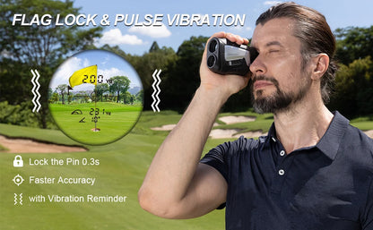 Laser Range Finder Black 600M Golf Distance Meter, with Vibration, Magnet, Slope switch, support USB Charging