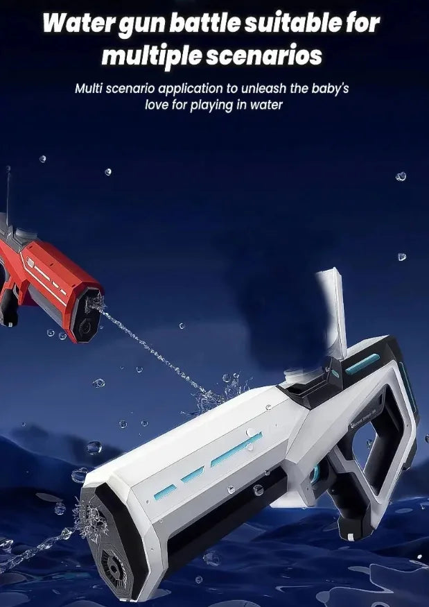 Electric Water Gun with Automatic Water Absorption Rechargeable Outdoor Water Blaster