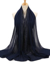 Tassel Diamond Muslim Hijabs Luxury Sequin Chiffon Scarf For Women Dress Abaya Hijab Veil Scarf Long Shawls Turban