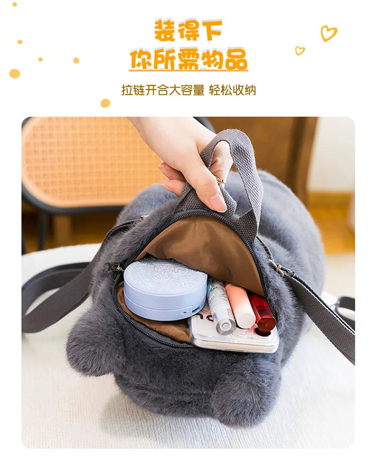 Kawaii Plush Stuffed Cat Doll Backpack Cute Kids Birthday Xmas Gift 2025 New Arrival Plush Toy for Children Girls Soft Cuddly