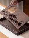 Household Portable Bamboo Tea Tray 48CM Tea Ceremony Wooden Tray Coffeeware Teaware Serving Tray For Chaban Tea Table