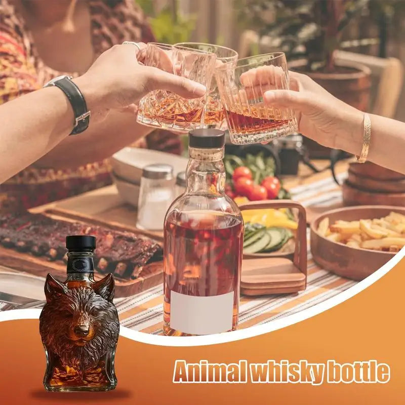 120ml Whiskey Glass Decanter Animal Statue Wine Bottle Liquor Container Elephant Deer Owl Tabletop Decoration For Home Bars Cafe