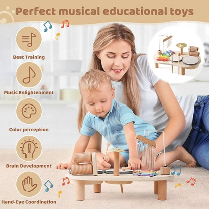 Baby Wooden Montessori Toys Playing House Afternoon Tea Set Model Puzzle Toys For Baby Birthday Toy Numbers Blocks Learning Toy