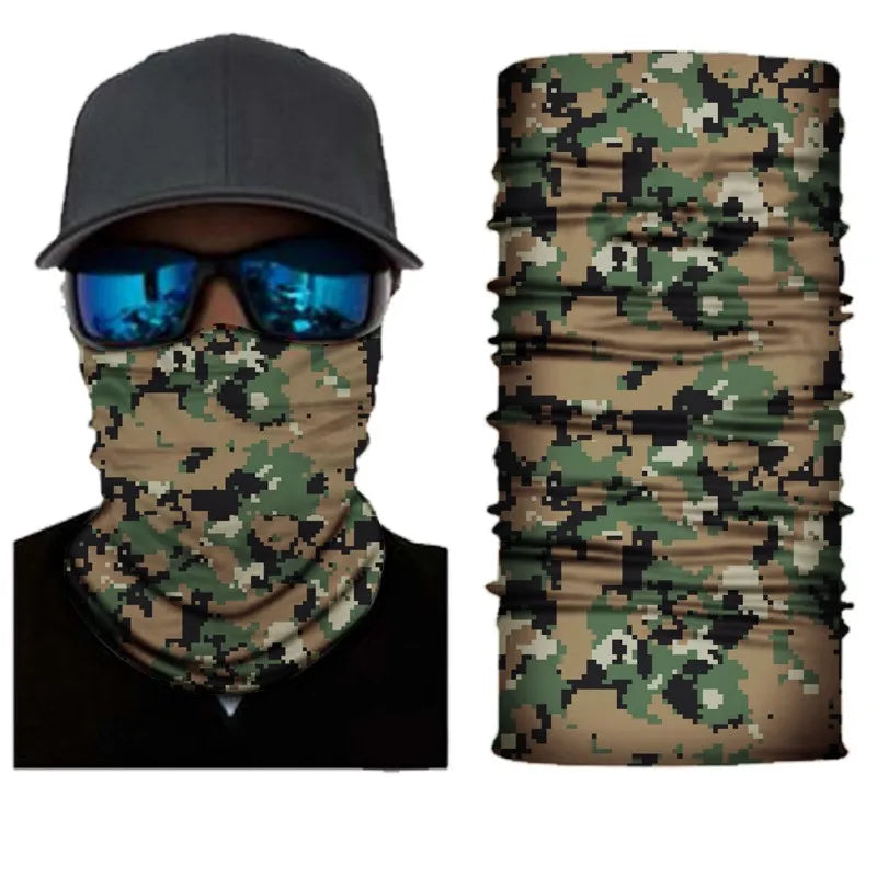 Camouflage Mountaineering Neck Scarves Outdoor Riding Windproof Mask Summer Sun Protection Headscarf