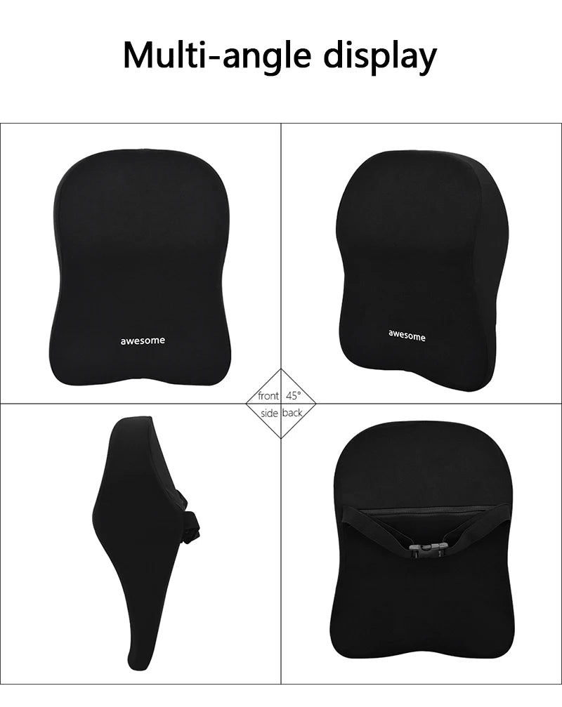 Car Lumbar Back Support Headrest Neck Pillow Memory Foam Lumbar Pillow Universal Soft Neck Pillows Cushion Car Supplies