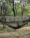 Large Camping Hammock with Mosquito Net Pop-up Parachute Lightweight Hanging Hammocks Tree Straps Swing Hammock