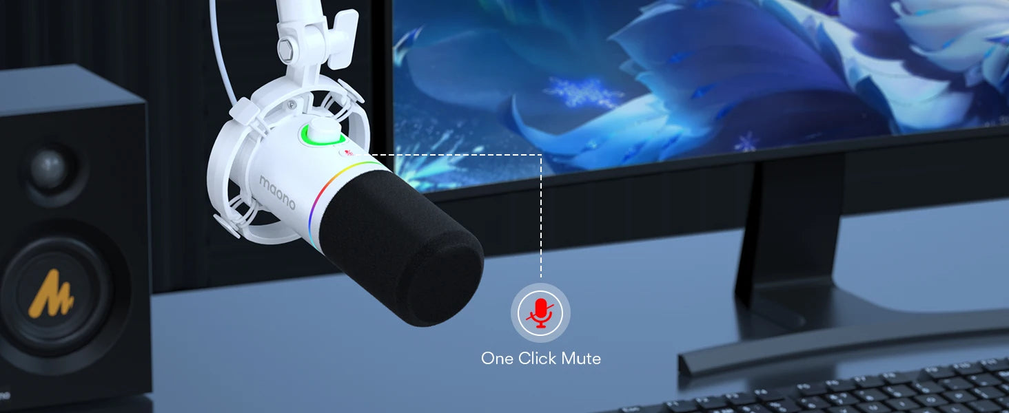 XLR\USB Dynamic Microphone For Gaming Recording Streaming Youtube Metal Mic With Software Tap-to-Mute Gain Knob PD200X