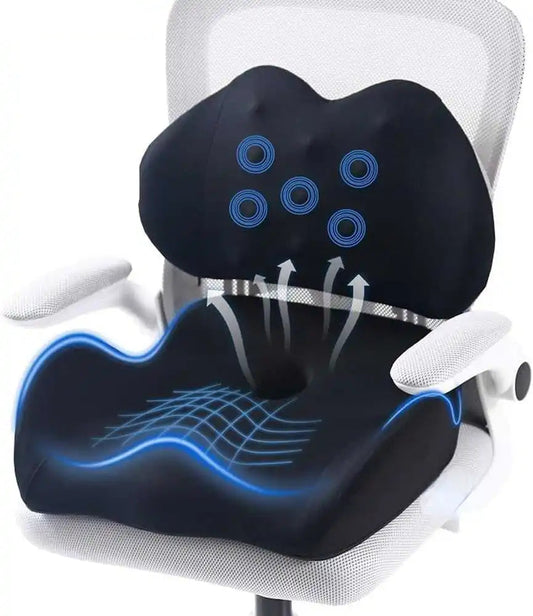 Large Memory Foam Car Seat Cushion with Lumbar Support