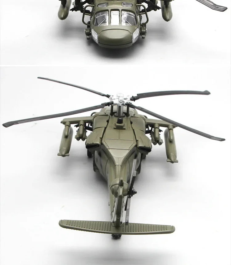 Black Hawk Armed Helicopter Diecast Alloy Model Metal Aircraft Ornament