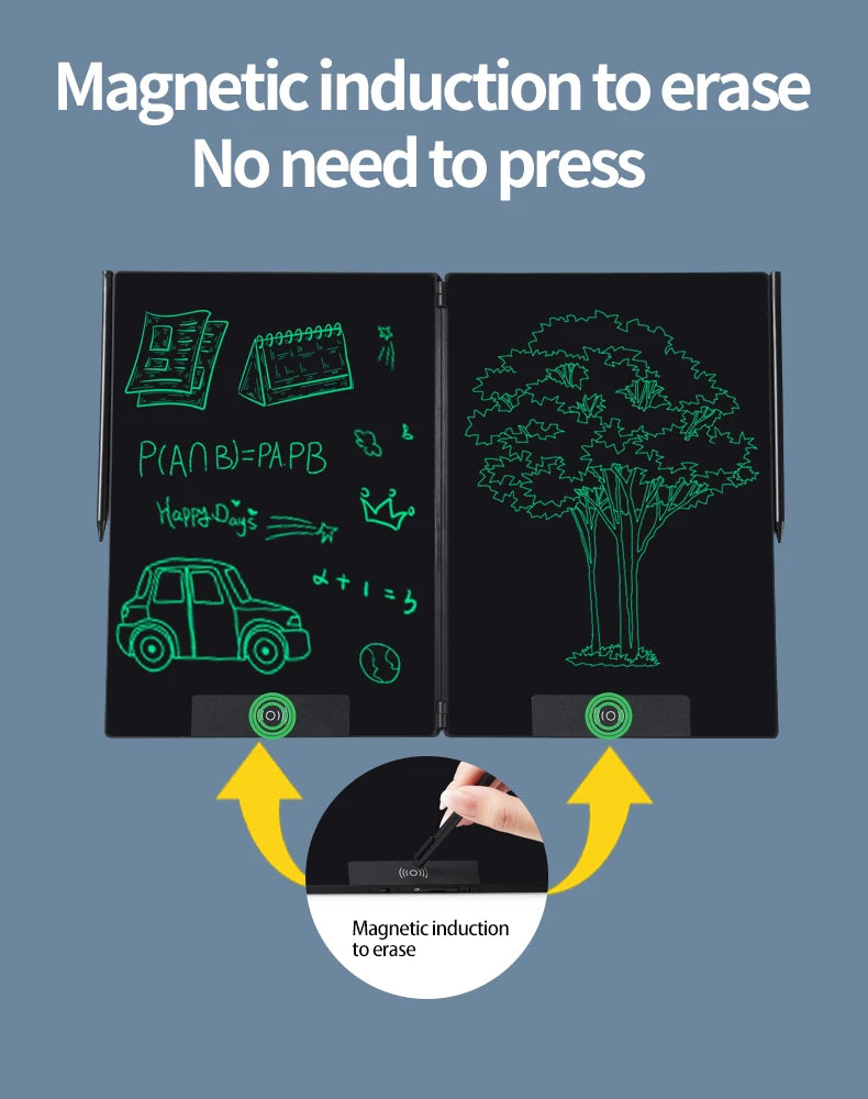 14.3-inch Folding Screen  LCD Superfine Handwriting Writing Board Meeting megnetic to Eras Drawings Tablet Split screen