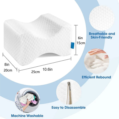 Memory Foam Knee Pillow for Orthopedic Sciatica Back Leg Hip Align Spine Pregnancy Body Pillows Back Support for Side Sleepers