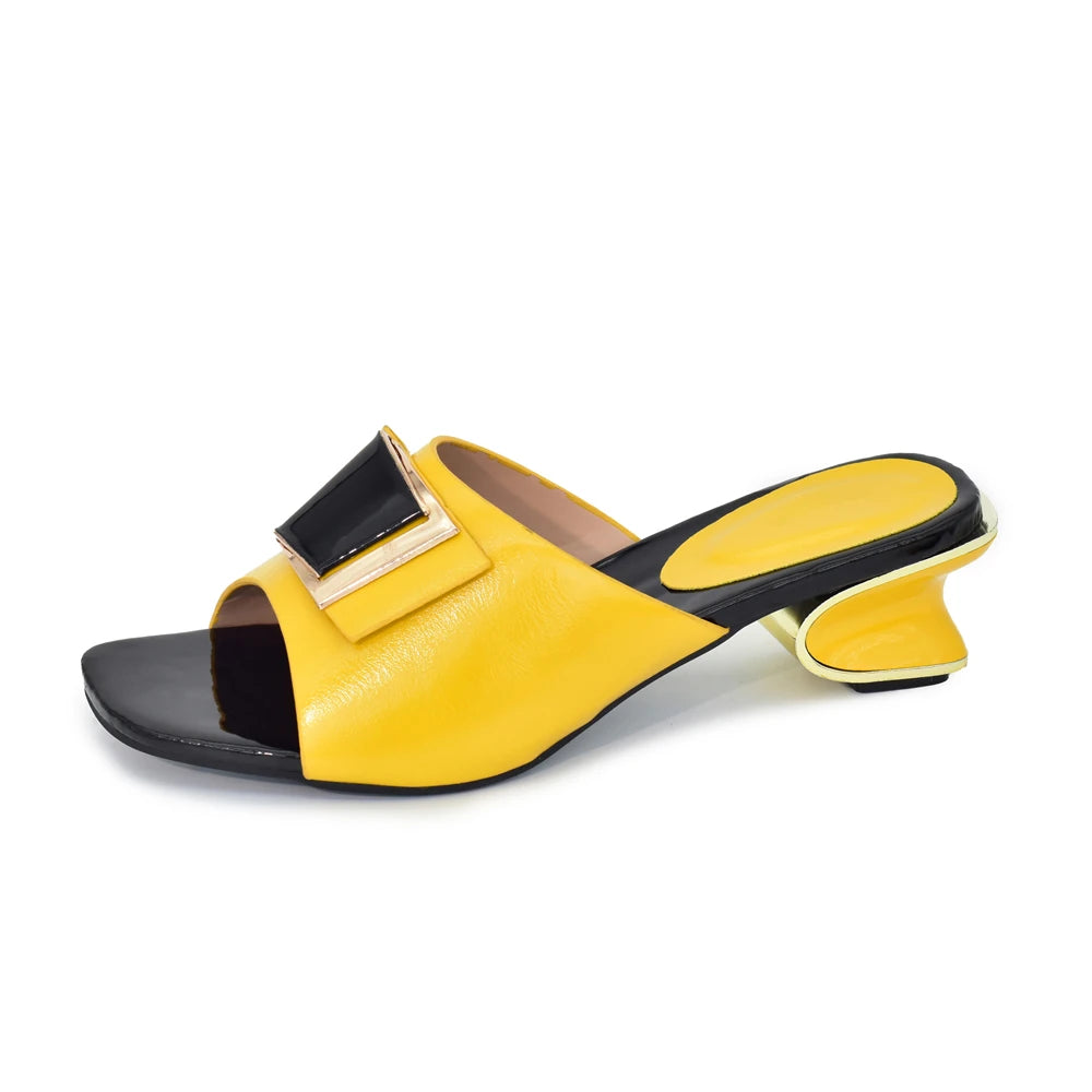 African Women Wedding Shoes Decorated with Rhinestone Italian Pumps Women Shoe Ladies Sandals with Heels Party Pumps