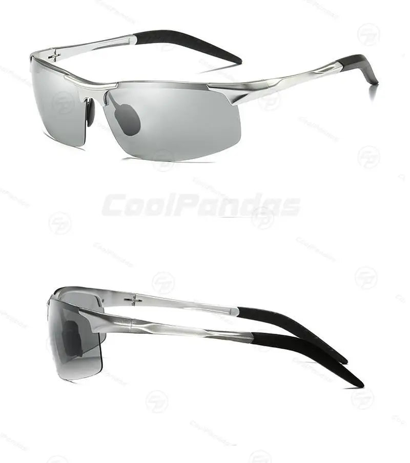 Rimless Photochromic Polarized UV400 Outdoor Driving Sunglasses for Men Women