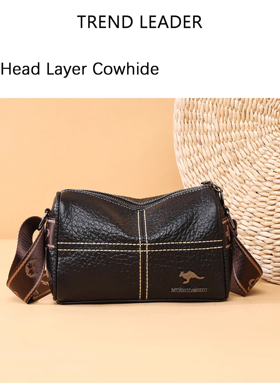 Lichee Pattern Genuine Leather Crossbody Bag For Women Luxury Handbag High Quality Shoulder bags Ladies Messenger Bag