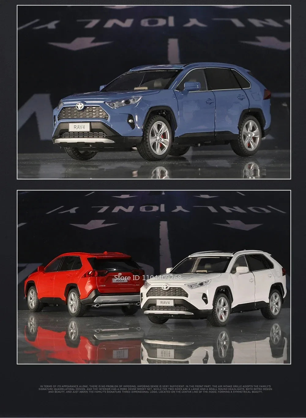 1:24 Scale RAV4 Camry Model Car Toy Metal Diecast Simulation Collection Sound & Light Vehicles Models Hobby Ornaments Gifts