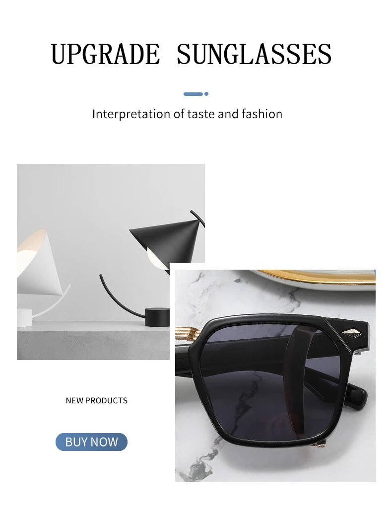 Vintage Square Punk Sunglasses With UV400 Protection