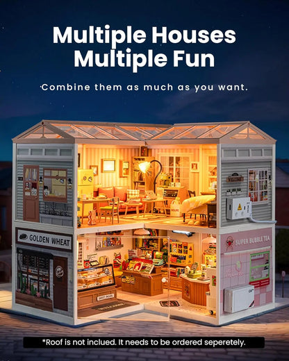 Super Store Series Plastic 3D Puzzle DIY Miniature Dollhouse Kit Building Block