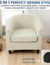 Tub Club Armchair Covers Leaves Jacquard Bar Chair Cover Solid Color Relax Single Sofa Slipcovers with Seat Cushion Cover Home