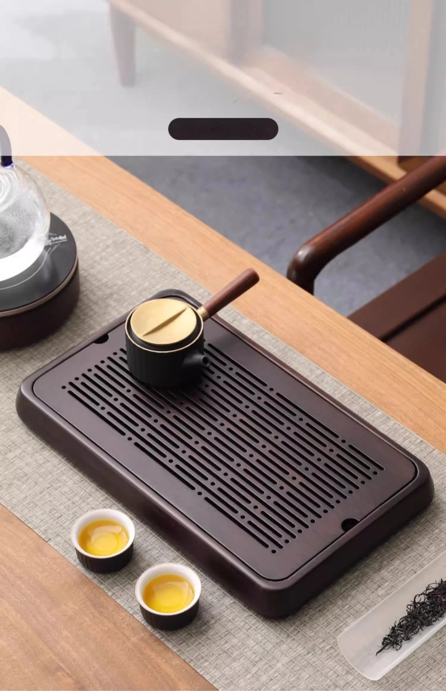 Home And Kitchen Wooden Tray Rectangle Bamboo Tea Tray For Chaban Tea Table Coffee And Tea Tools  Decorative Tray