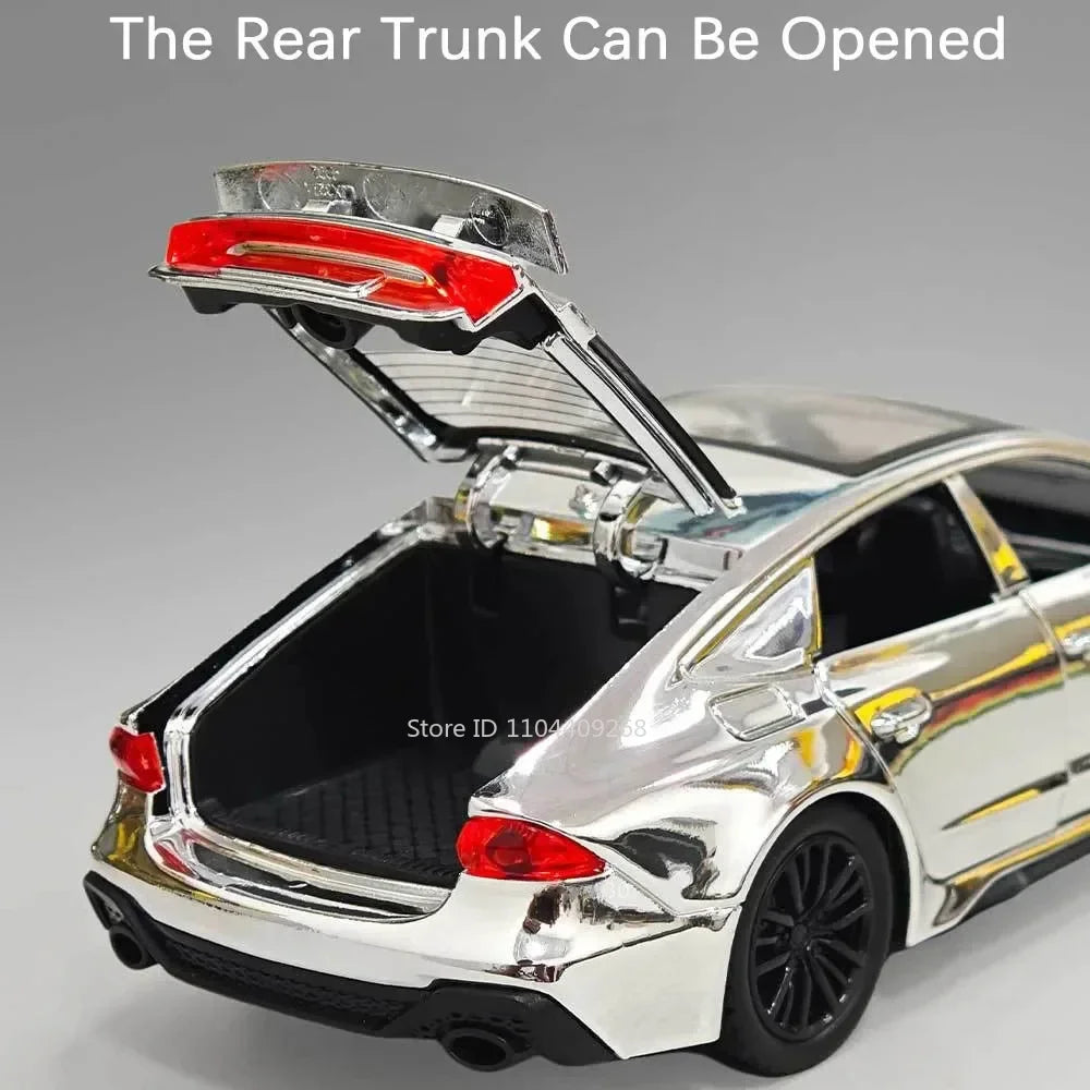 1:32 Scale RS7 RS6 Sports Car Toy Model Light Sound Pull Back Diecast Metal Miniature Vehicles Models Desktop Ornaments