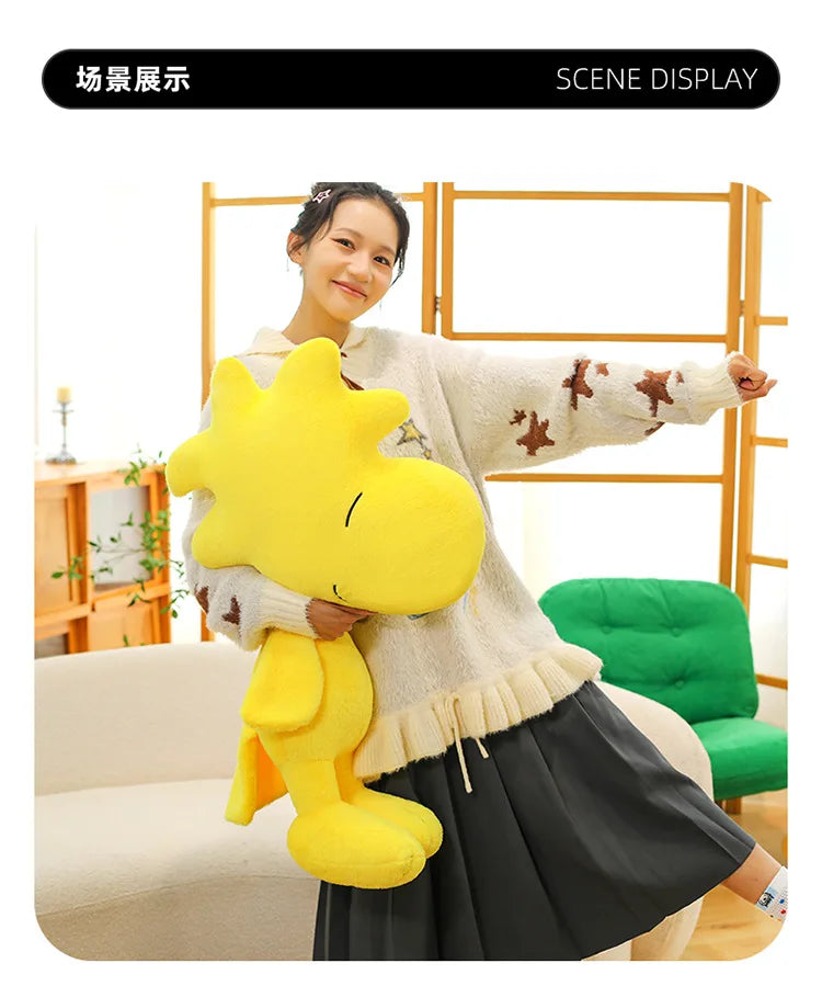 Cartoon Kawaii Snoopy and Woodstock Stuffed Doll Plush Toy Soft Cuddly Pillow Anime Kids Birthday Gift for Friends Wholesale