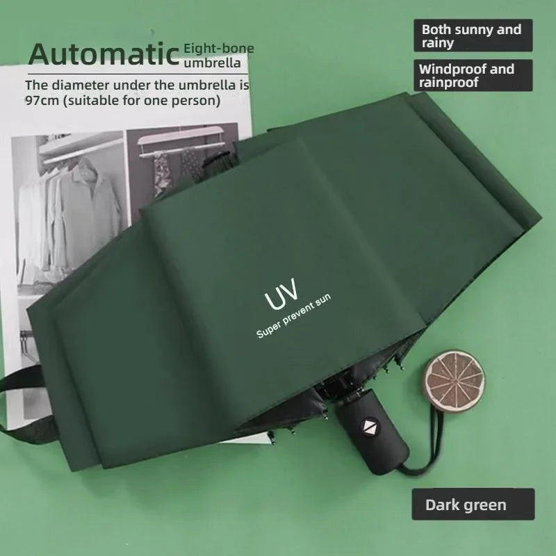 1 fully automatic travel camping outdoor sunscreen umbrella for women's umbrellas, sun umbrella for both sunny and rainy use, bl