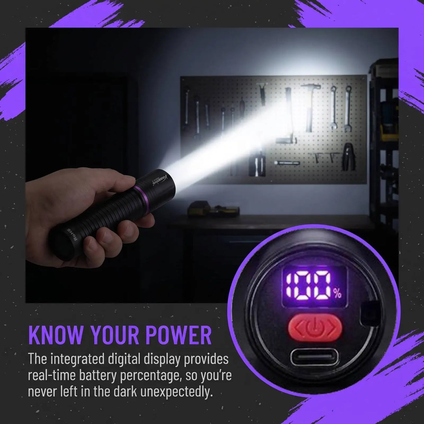 2 In 1 UV White Light Rechargeable Flashlight