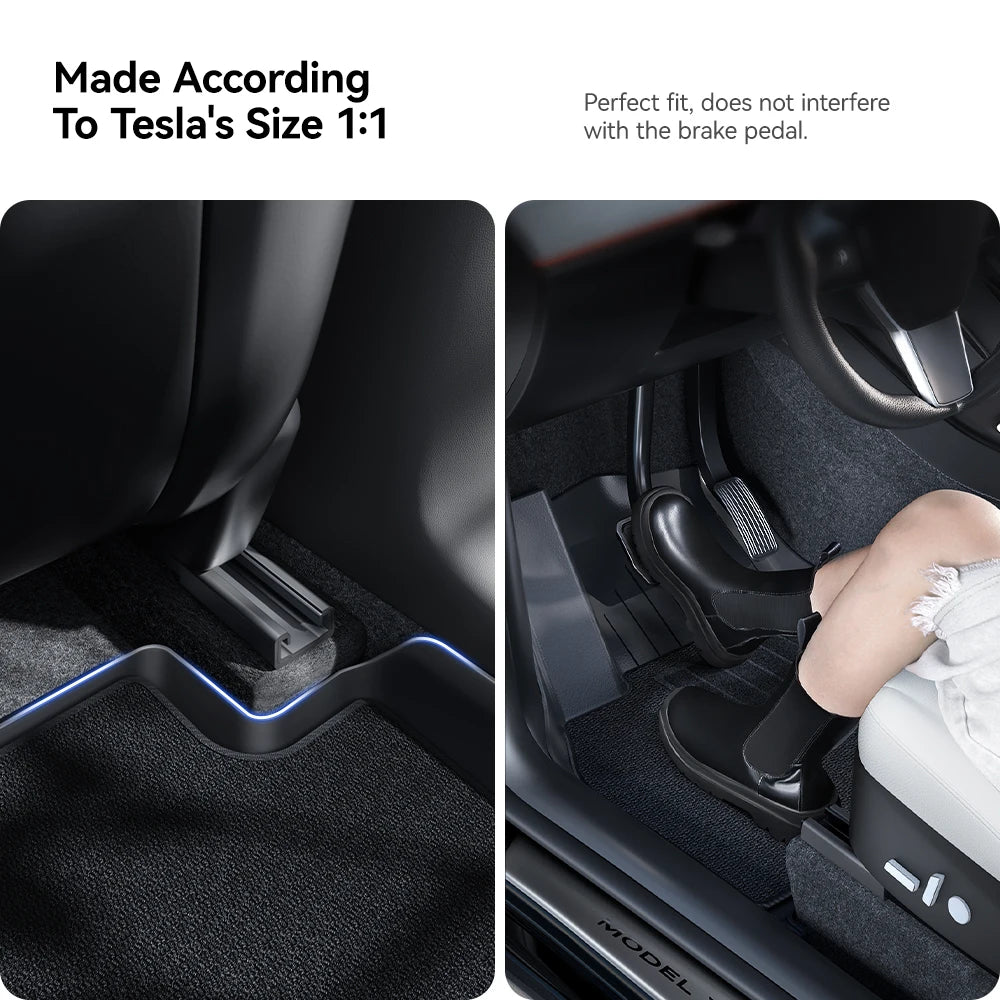 TPE Floor Mat Set for Tesla Model Y Juniper 2025 Right Hand Drive Waterproof Anti Slip Trunk and Interior Liner